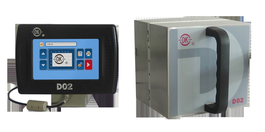 DIKAI D02 Thermal Transfer Overprinter với đầu in 24mm 200 DPI và tốc độ in 120 PPM cho Vertical Packer