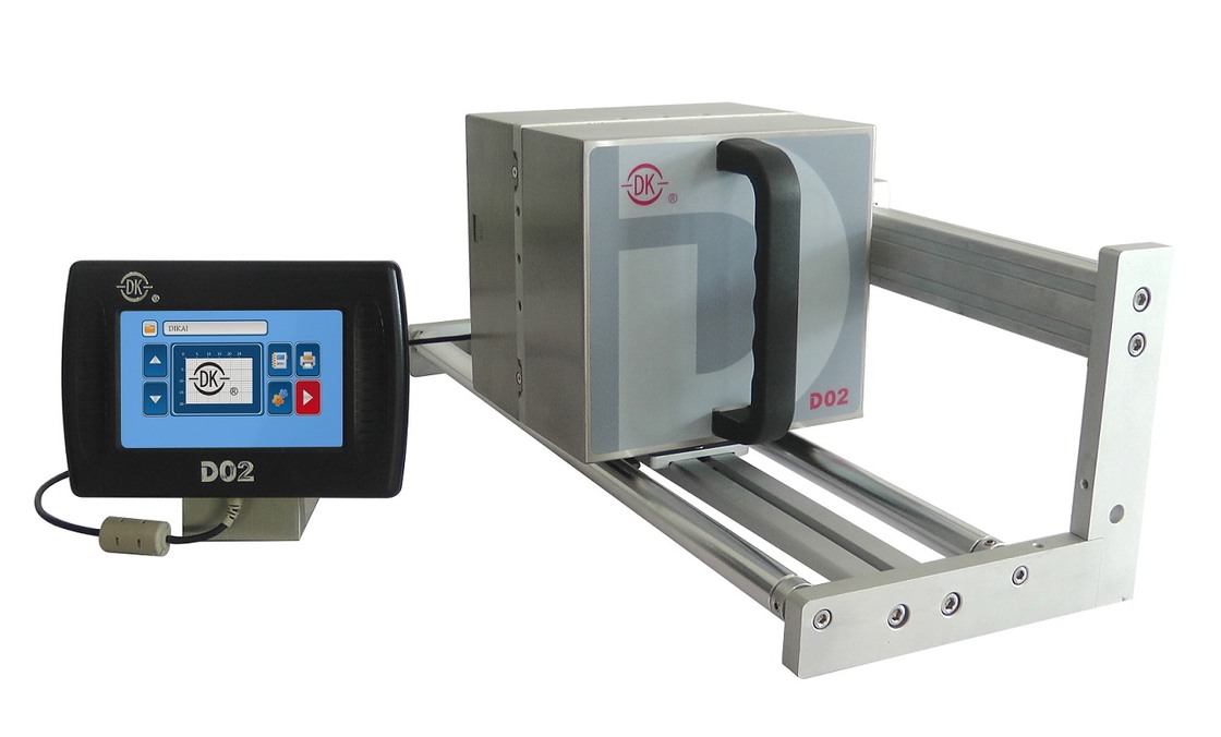 DIKAI D02 Thermal Transfer Overprinter với đầu in 24mm 200 DPI và tốc độ in 120 PPM cho Vertical Packer
